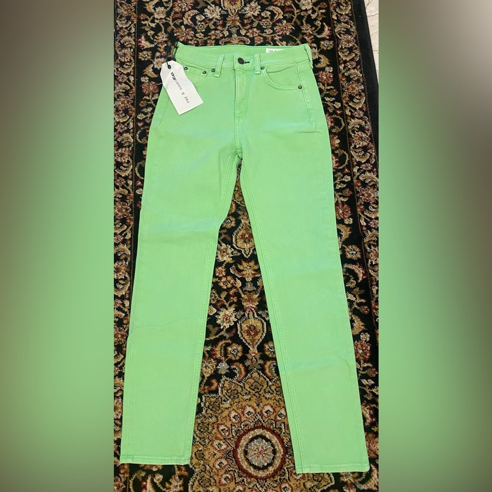 NWT Rag & Bone Neon Green SKINNY Jeans